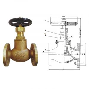 JIS F7301 Bronze 5K Globe Valve